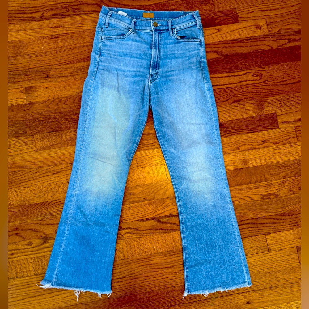 MOTHER The Hustler Ankle Fray Jeans – Light Wash